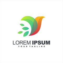 bird color gradient logo design