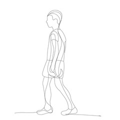 Fototapeta na wymiar isolated, sketch, continuous line drawing boy
