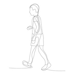 isolated, sketch, continuous line drawing boy
