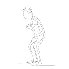  isolated, one continuous line drawing child boy