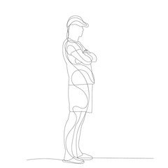  sketch drawing by continuous line of a man in a cap