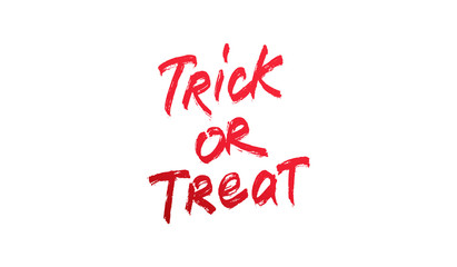 Trick or Treat lettering. Bloody handlettering brush calligraphy for Halloween