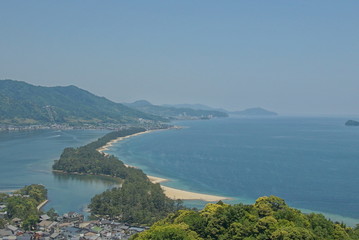 Amanohashidate nature scenic view at spring and summer in Kyoto, Japan