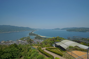 Obraz premium Amanohashidate nature scenic view at spring and summer in Kyoto, Japan