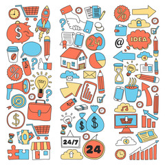 Business and finance online education vector pattern. Start up and innovations