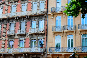 Fototapeta na wymiar Street in Toulouse old town, France