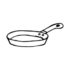 Frying pan hand drawn icon