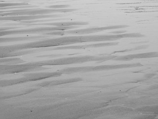 sand beach after the low tide black and white tone