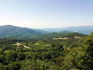 Naklejka na ściany i meble scenico panorama delle campagne coltivate in emilia romagna , in italia