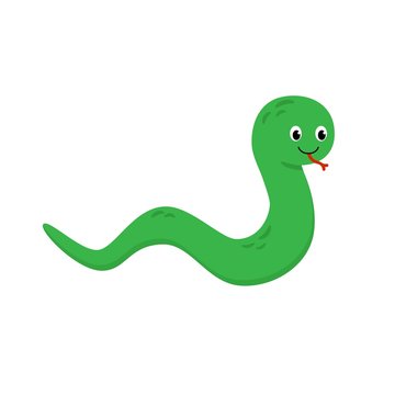 illustration of cute green snake on a white background