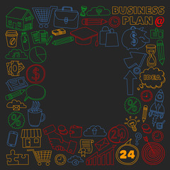 Business and finance online education vector pattern. Start up and innovations