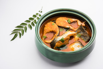 Spicy Fish curry - popular Indian seafood served with rice