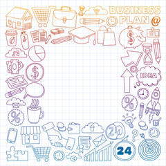 Business and finance online education vector pattern. Start up and innovations