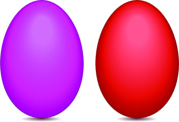 set of colorful easter eggs