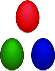set of colored easter eggs