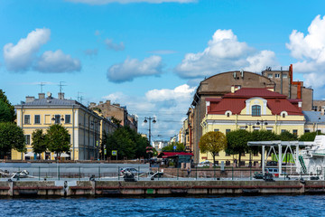 Naklejka premium Saint Petersburg, the pier, Quay of Lieutenant Schmidt
