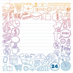 Business and finance online education vector pattern. Start up and innovations