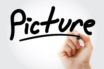PICTURE text with marker, concept background
