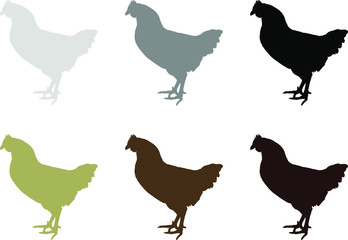 set of chicken icons