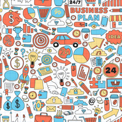 Business and finance online education vector pattern. Start up and innovations