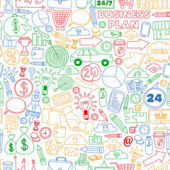 Business and finance online education vector pattern. Start up and innovations