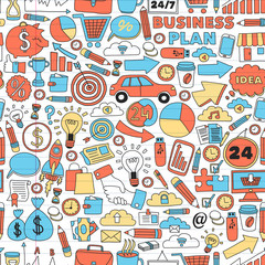 Business and finance online education vector pattern. Start up and innovations