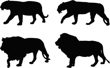 vector silhouettes of wildlife animals