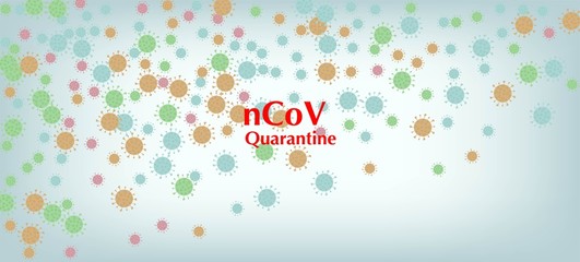 nCoV Quarantine Vector Banner. Virus Protection Flat Corona Web Page. 