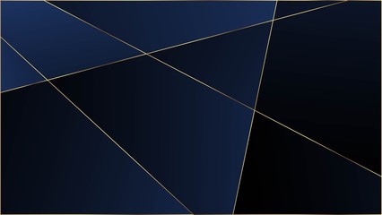 Blue Luxury Polygon Texture. Elegant Dark Platinum Chic Shapes Frame 