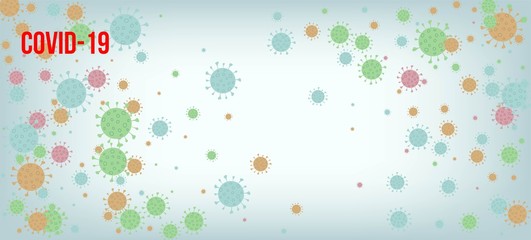 Covid-19 Quarantine nCoV Banner. Flat Cartoon Coronavirus Medical 