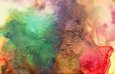 Obraz na płótnie Canvas Art Abstract watercolor painting blots background. Alcohol ink colors. Marble texture.