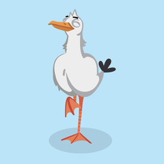 Сute seagull, character illustration