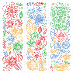 Flowers vector pattern. Background for wedding design, coloring page, book.