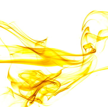 Yellow Smoke On White Background