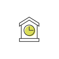 Clock icon in linear style. Time concept. Vector illustration
