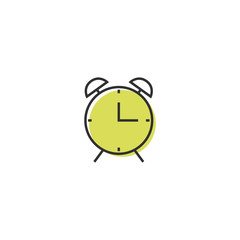 Alarm clock icon in linear style. Time concept. Vector illustration
