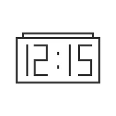Clock icon in linear style. Time concept. Vector illustration
