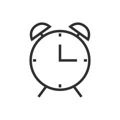 Alarm clock icon in linear style. Time concept. Vector illustration
