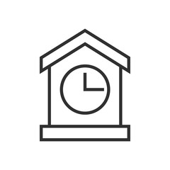 Clock icon in linear style. Time concept. Vector illustration
