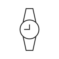 Wristwatch icon in linear style. Time concept. Vector illustration
