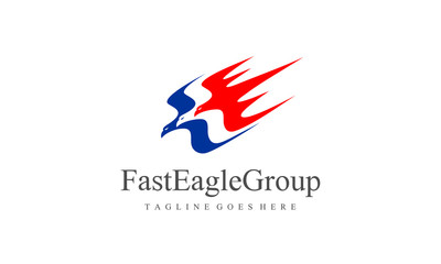 Fast Eagle Group Logo - Flying Bird Vector