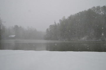 snowy lake