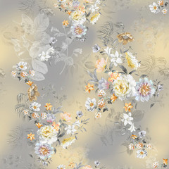 seamless flower with Abstract background