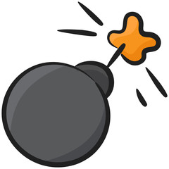 
Blasting bomb icon in flat design.

