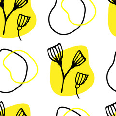 Seamless background with abstract flowers. Vector pattern for textile, web, postcards.