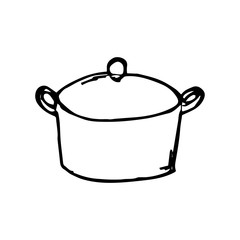 Pan hand drawn icon vector
