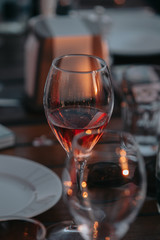 Sparkling rose Glass of wine for summer tasting.
