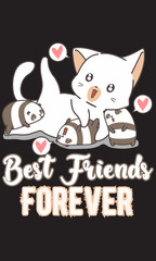 Best Friend Forever Cat T-shirt Design
