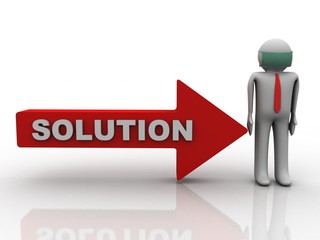 3d illustration  business  SOLUTION  