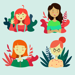 set of girl in different style